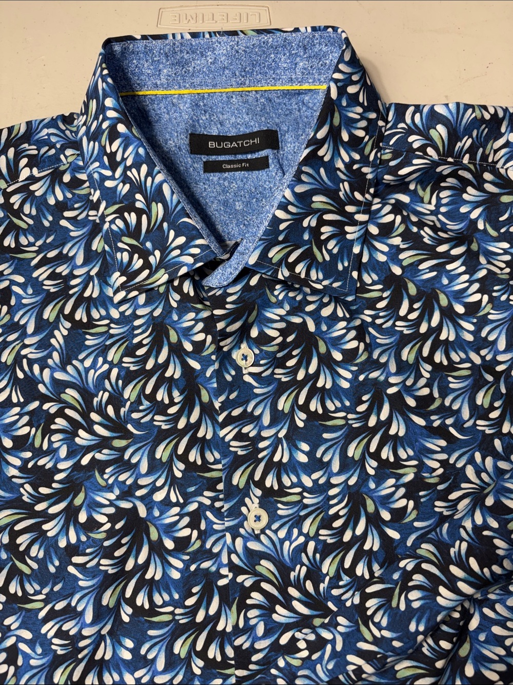 Bugatchi Blue Fancy Convertible Cuff Shirt